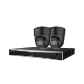 Hikvision AI / 4K Turret cameraset - Zwart (uitbreidbaar tot 8 camera's) 